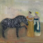 Zebra ohne Badewanne 20x24cm, Öl/Leinen